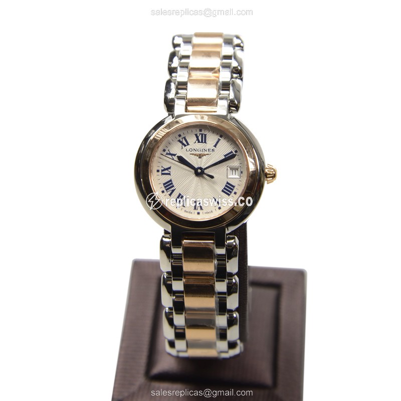 Longines L8.110.5.78.6 PRIMA LUNA Quartz 18kt Rose Gold & Steel