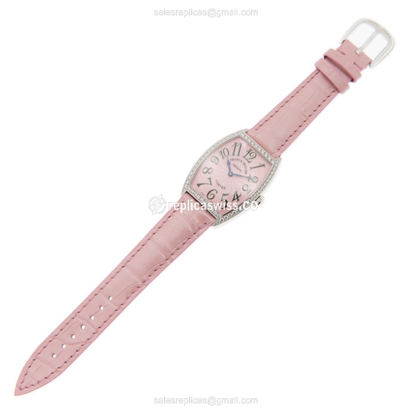 Franck Muller 7502 QZ D 1R (AC) -PINK CINTREE CURVEX Quartz Stainless Steel & Diamonds