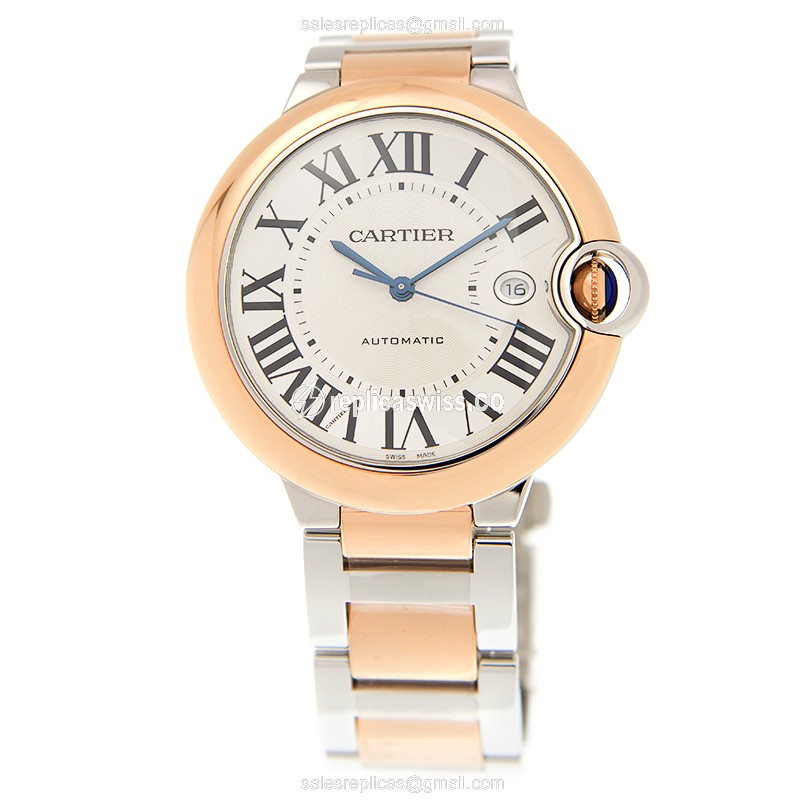 Cartier W2BB0004 BALLON BLEU Automatic 18kt Rose Gold & Steel