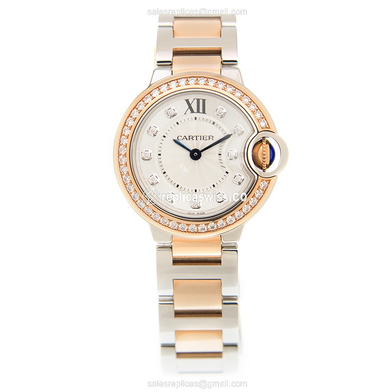Cartier W3BB0009 BALLON BLEU Quartz 18kt Rose Gold & Diamonds