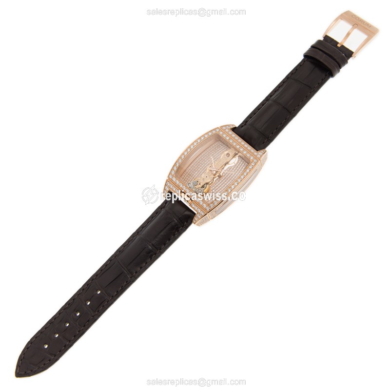 Corum 113.158.85-0001 GD34 BRIDGE Manual Wind 18kt Rose Gold & Diamonds