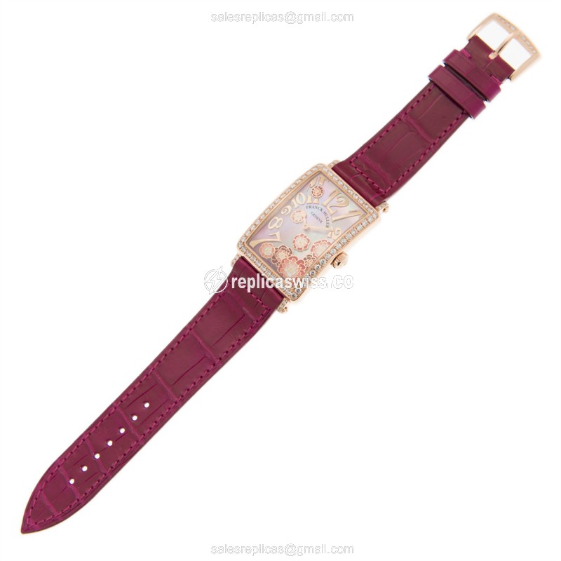 Franck Muller 952 QZ REL MOP RG D 1R (5N) LONG ISLAND Quartz 18kt Rose Gold & Diamonds