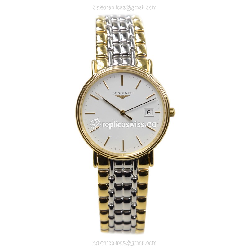 Longines L4.720.2.12.7 PRESENCE Quartz Gold-Plated & Stainless Steel