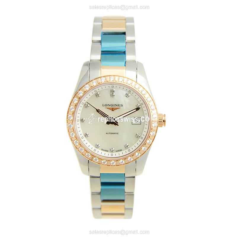 Longines L2.285.5.88.7 CONQUEST Automatic 18kt Rose Gold & Steel