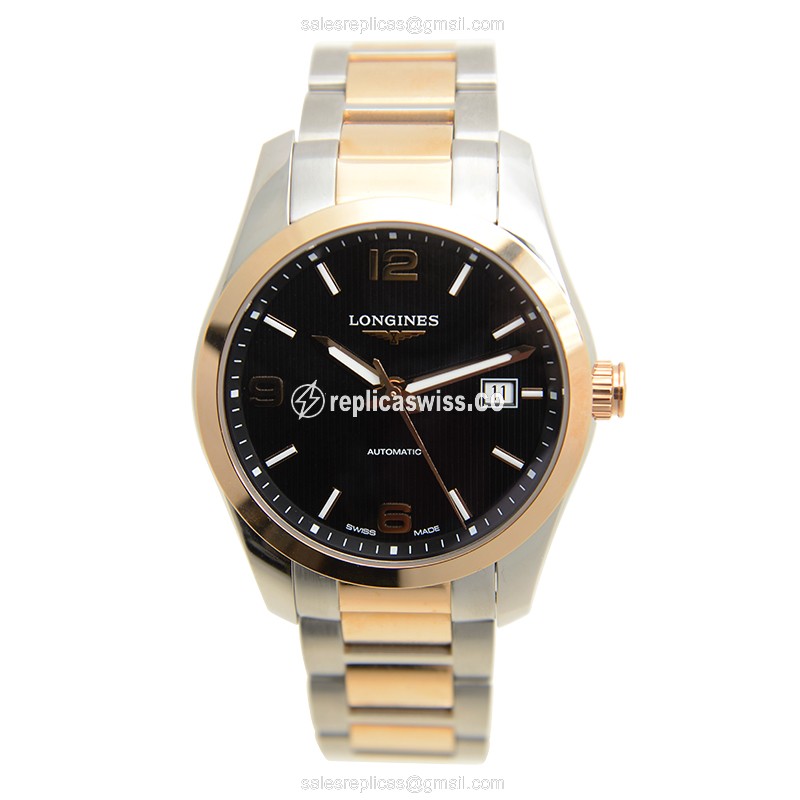 Longines L2.785.5.56.7 CONQUEST Automatic 18kt Rose Gold & Steel
