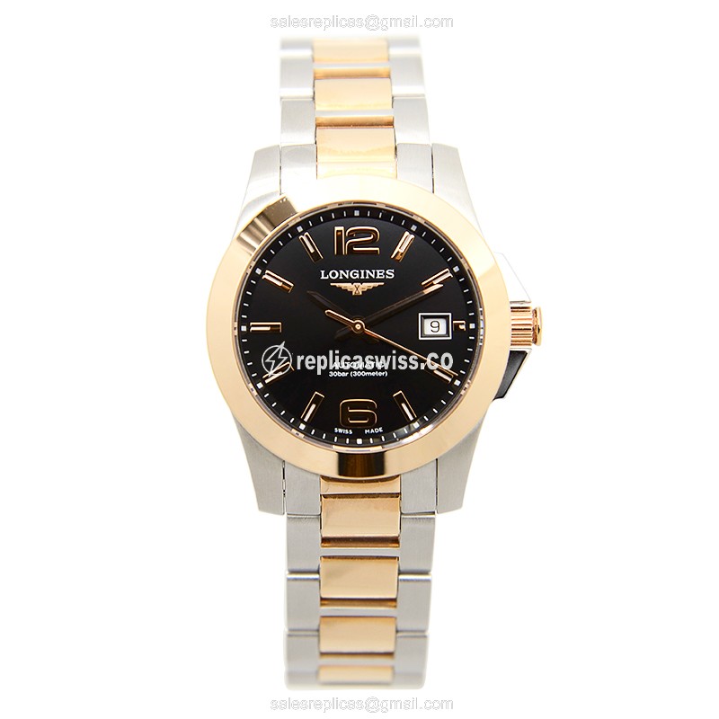Longines L3.276.5.56.7 CONQUEST Automatic 18kt Rose Gold & Steel