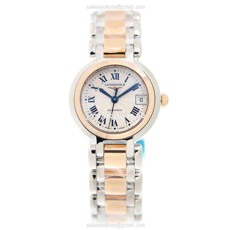 Longines L8.111.5.78.6 PRIMA LUNA Automatic 18kt Rose Gold & Steel