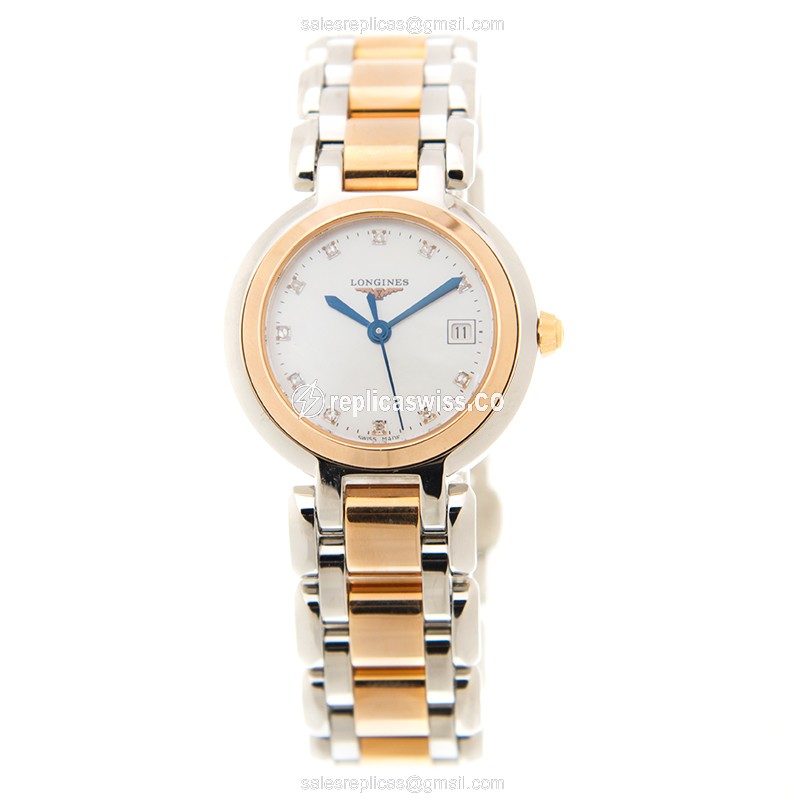 Longines L8.110.5.87.6 PRIMA LUNA Quartz 18kt Rose Gold & Steel