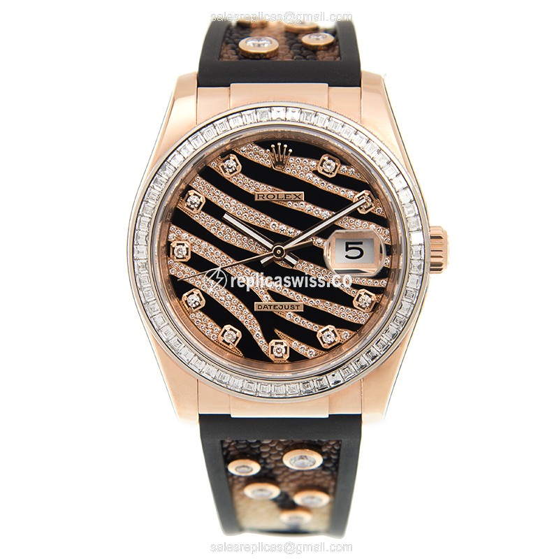 Rolex 116185BBR DATEJUST Automatic 18kt Rose Gold & Diamonds
