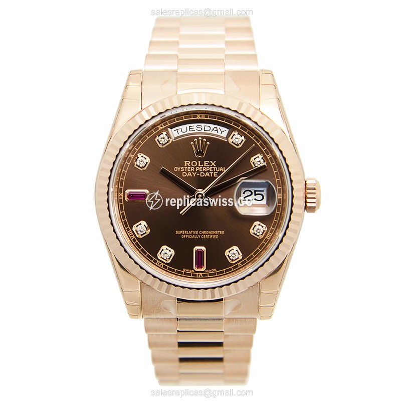 Rolex 118235BR69REDDIA DAY-DATE Automatic 18kt Rose Gold