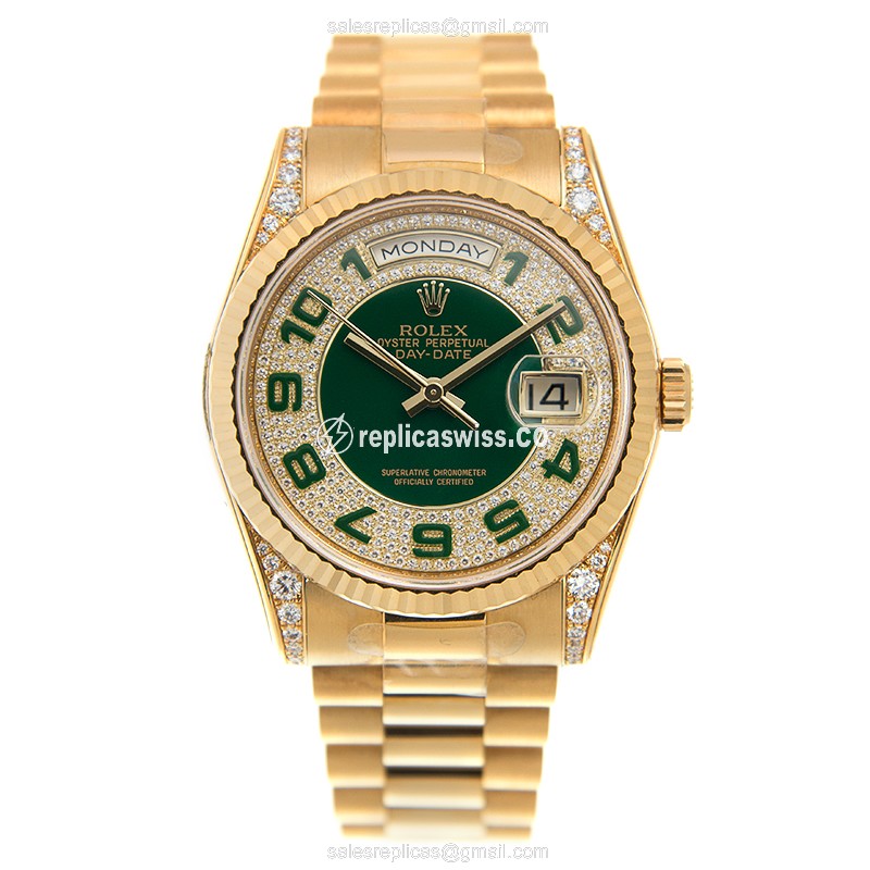 Rolex 118338DPA DAY-DATE Automatic 18kt Gold & Diamond