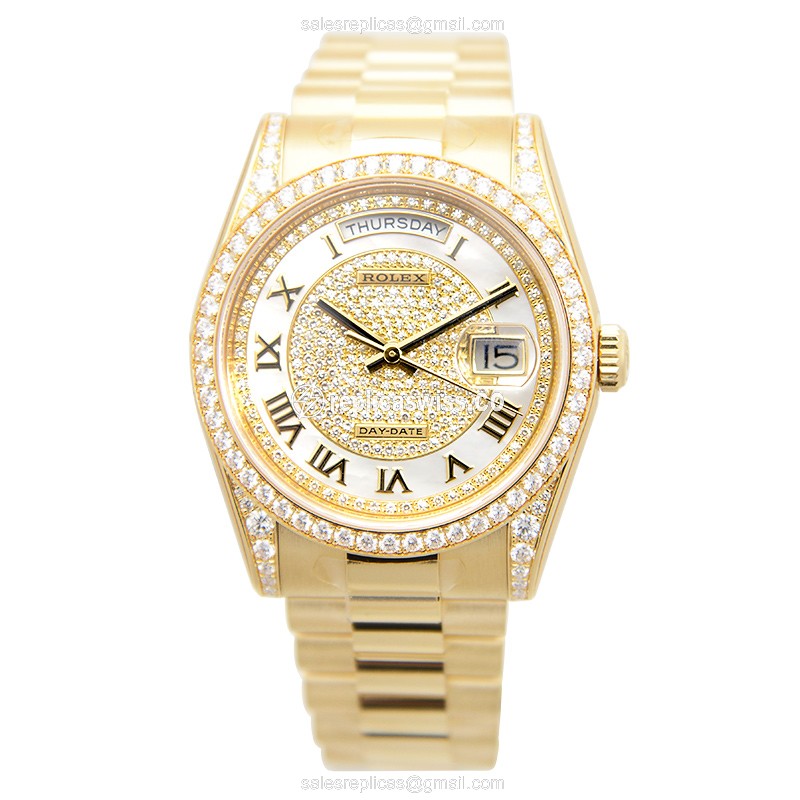 Rolex 118388NRZ DAY-DATE Automatic 18kt Gold & Diamond & Steel