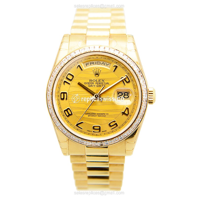 Rolex 118398BRWAVEAR DAY-DATE Automatic 18kt Gold & Diamond & Steel