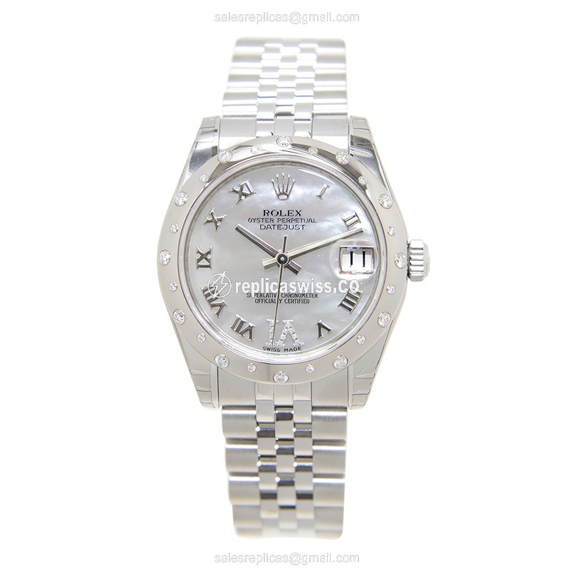 Rolex 178344WTMOPVIDIAJUB LADY DATEJUST Automatic 18kt White Gold & Steel