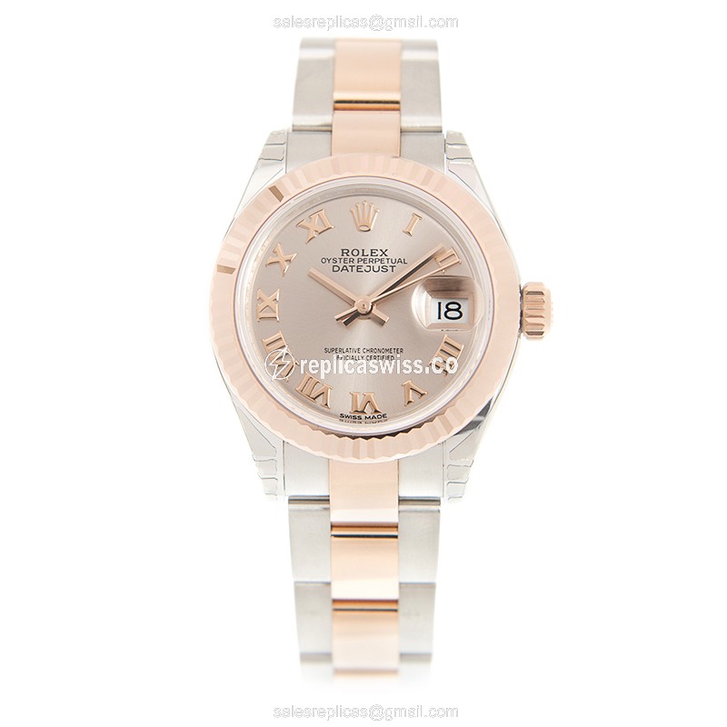 Rolex 279171SUNDUSTRN_O LADY DATEJUST Automatic 18kt Rose Gold & Steel