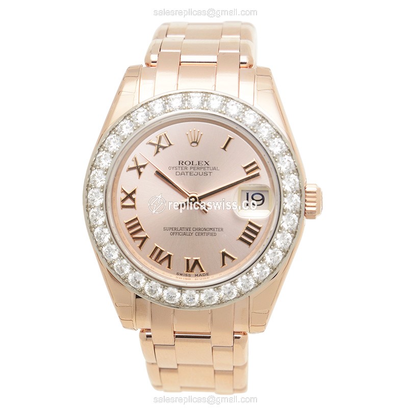 Rolex 81285 LADY DATEJUST Automatic 18kt Rose Gold & Diamonds