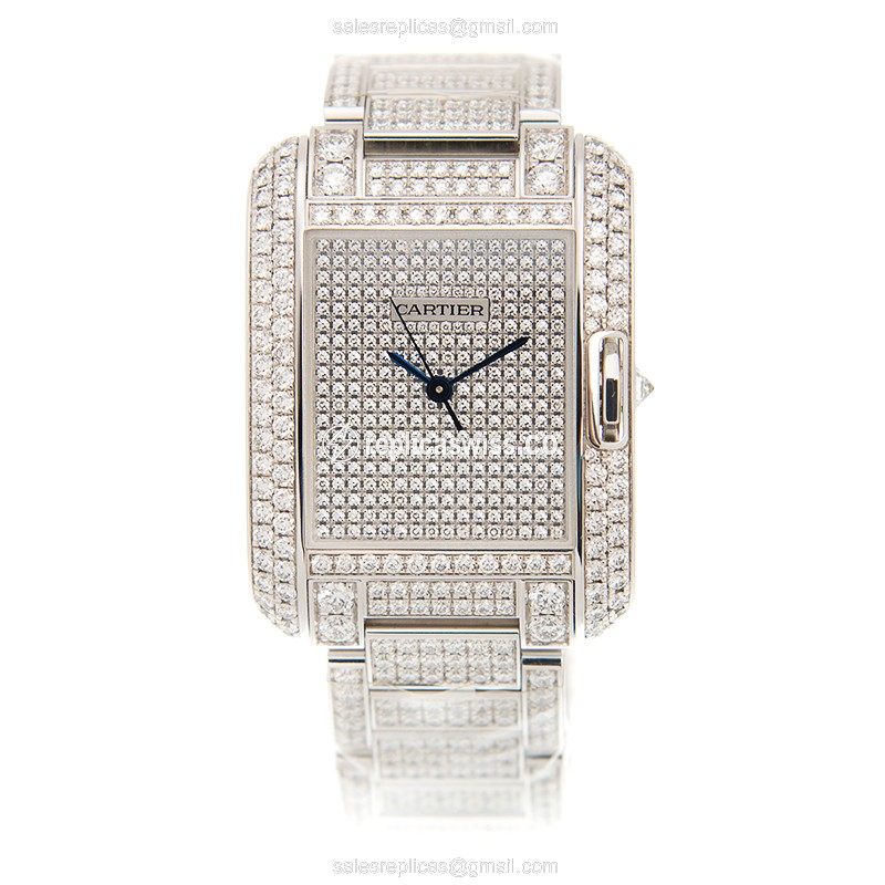 Cartier HPI00561 TANK Automatic 18kt White Gold & Diamond