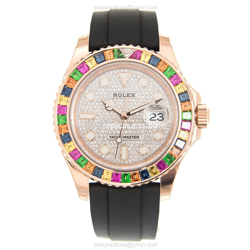 Rolex 116695SATS-0001 YACHT MASTER Automatic 18kt Rose Gold & Sapphire