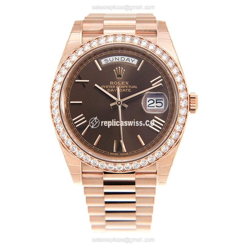 Rolex 228345RBR-0009 DAY-DATE Automatic 18kt Rose Gold & Diamonds