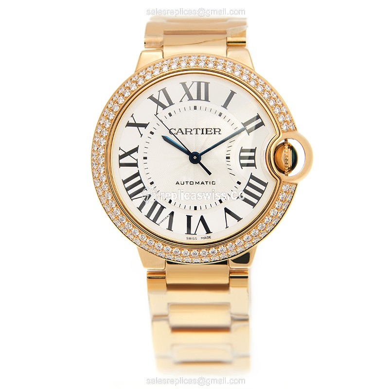 Cartier WE9004Z3 BALLON BLEU Automatic 18kt Gold & Diamond