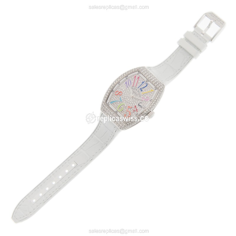 Franck Muller V 32 SC AT FO COL DRM D CD (OG.BC) VANGUARD Automatic 18kt White Gold & Diamond
