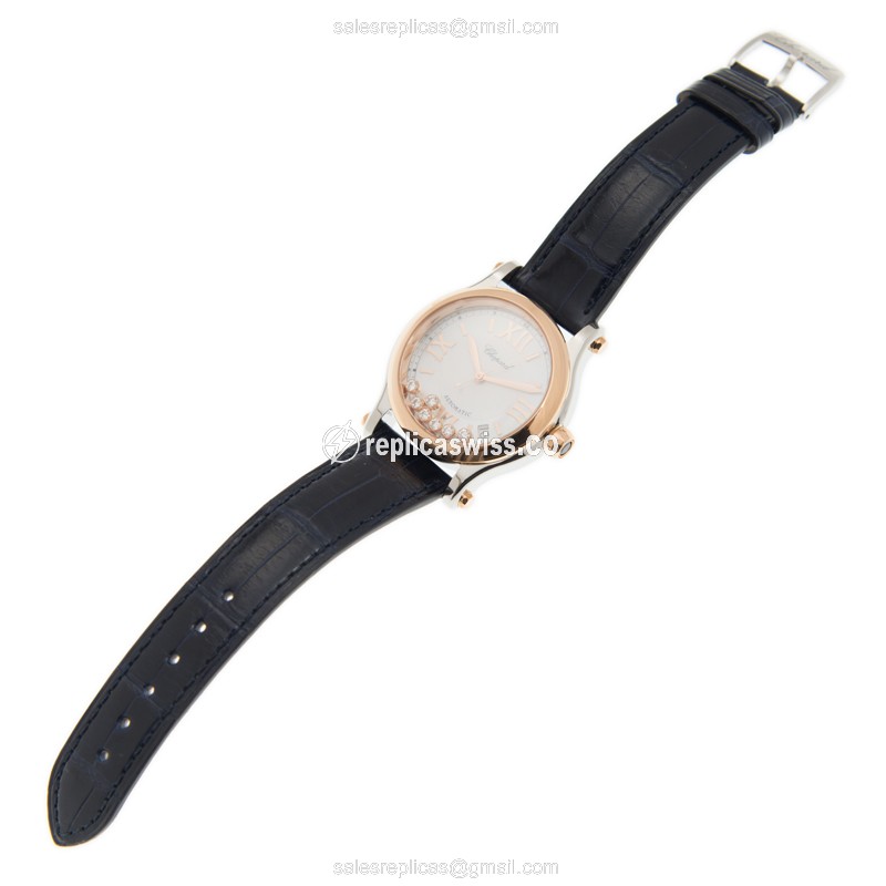 Chopard 278559-6008 HAPPY SPORT Automatic 18kt Rose Gold & Steel