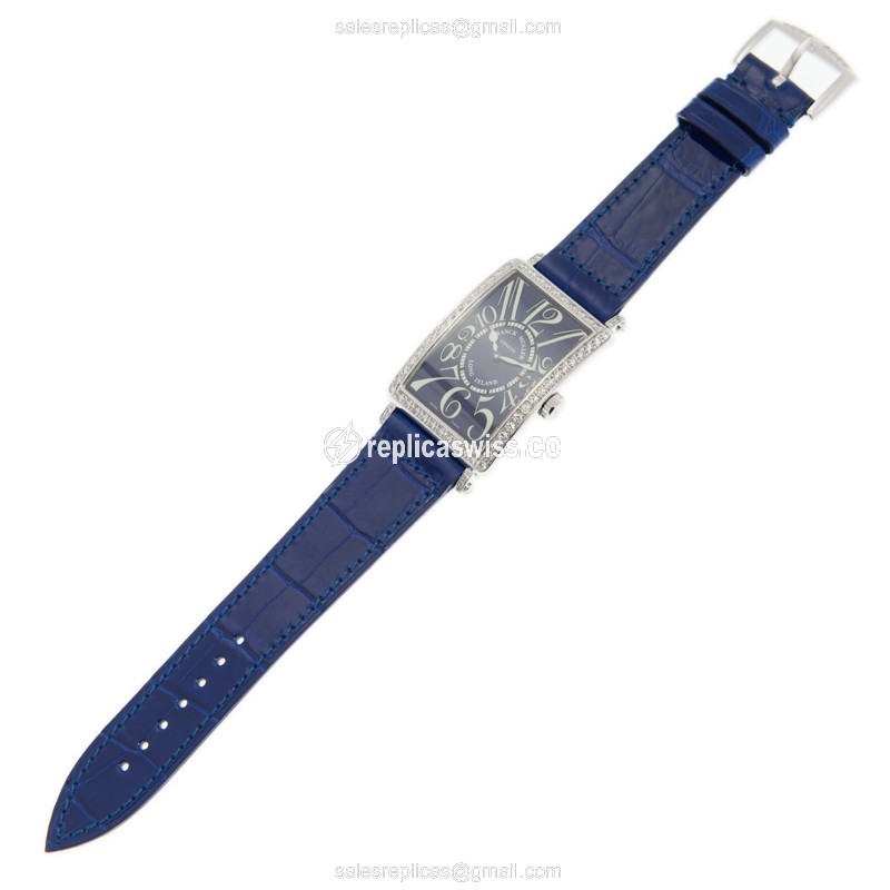 Franck Muller 952 QZ D 1R (AC) - DEEP BLUE LONG ISLAND Quartz Stainless Steel & Diamonds