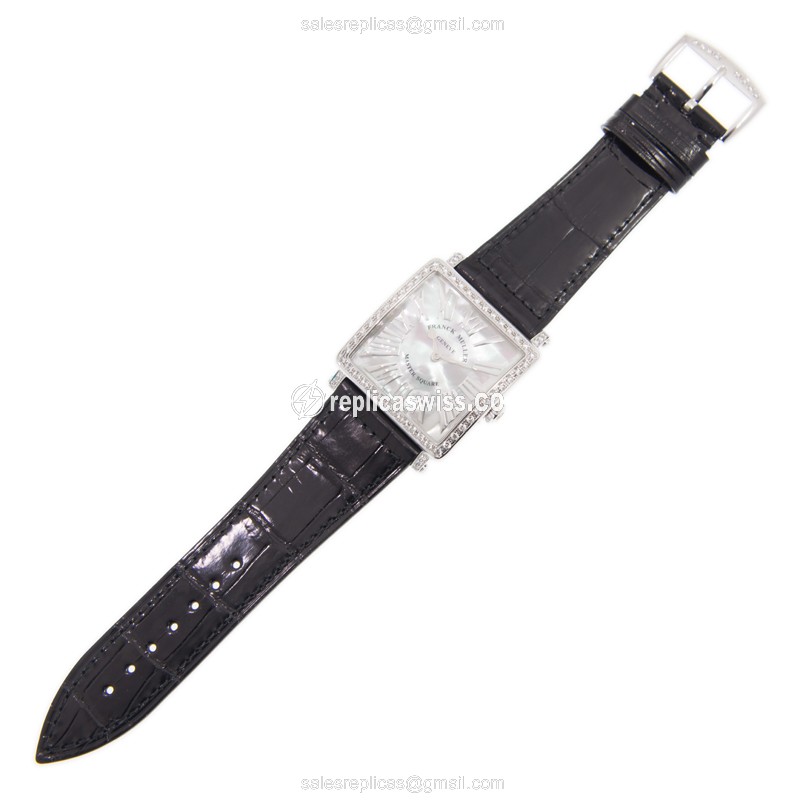 Franck Muller 6002 M B QZ REL R MOP D 1R (AC) MASTER SQUARE Quartz Stainless Steel & Diamonds