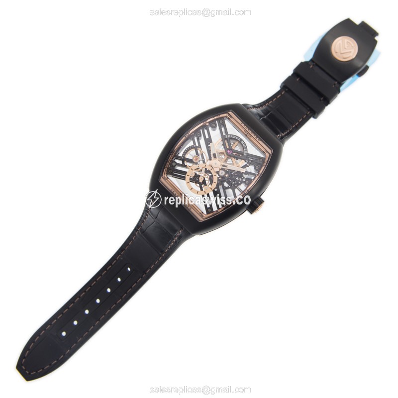 Franck Muller V 45 S6 SQT TT NR (5N.BR) VANGUARD Manual Wind 18kt Rose Gold & Steel