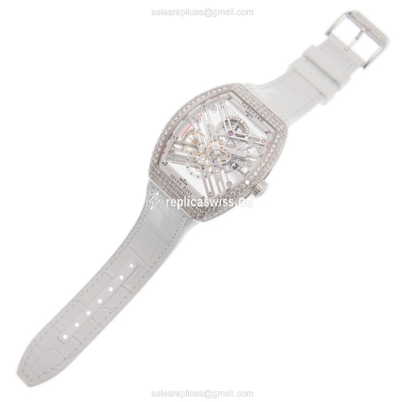 Franck Muller V 45 S6 SQT D (AC.BC) VANGUARD Manual Wind Stainless Steel & Diamonds