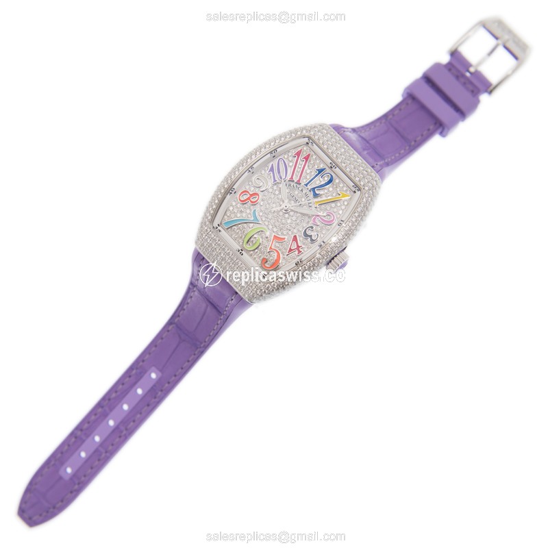 Franck Muller V 35 SC AT FO D CD COL DRM (AC.VL) VANGUARD Automatic 18kt White Gold & Diamond