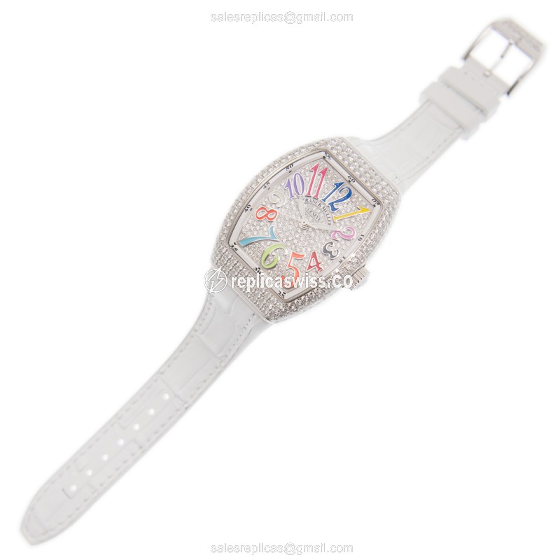 Franck Muller V 35 SC AT FO D CD COL DRM (AC.BC) VANGUARD Automatic 18kt White Gold & Diamond