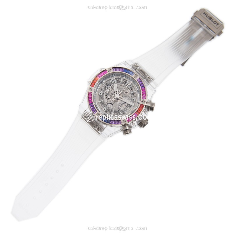 Hublot 411.JX.4803.RT.4098 BIG BANG Automatic 18kt White Gold & Sapphire