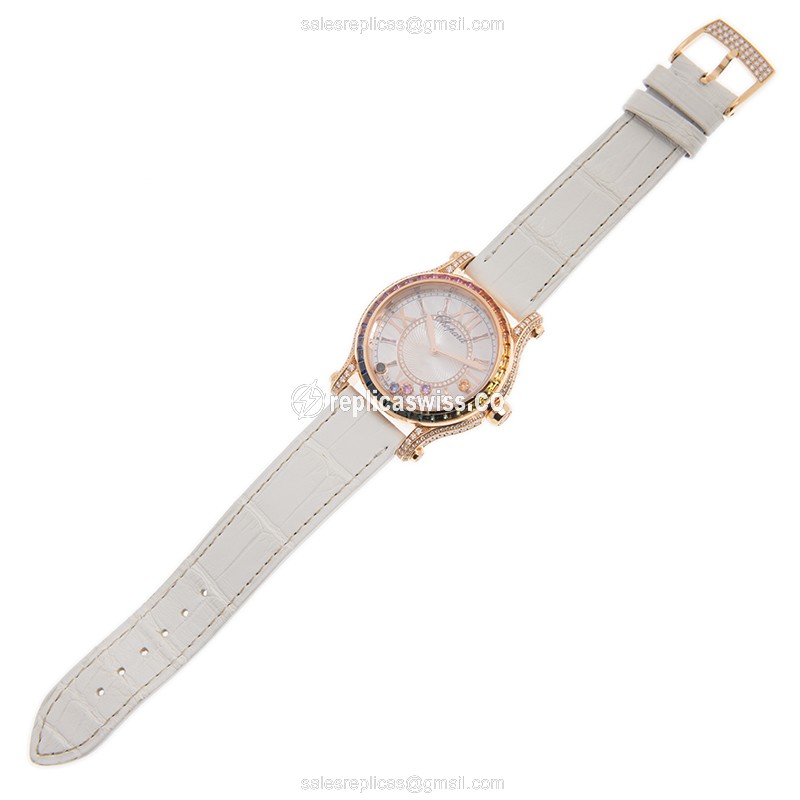 Chopard 274891-5007 HAPPY SPORT Automatic 18kt Rose Gold & Sapphire