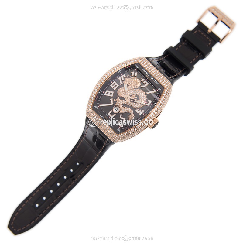 Franck Muller V 45 SC DT D DRGCD (5N.NR) VANGUARD Automatic 18kt Rose Gold & Diamonds