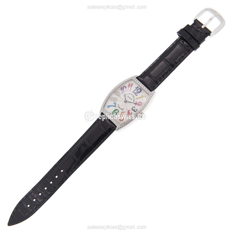 Franck Muller 2852 QZ COL DRM D 1R CD8 (AC) CINTREE CURVEX Quartz Stainless Steel & Diamonds