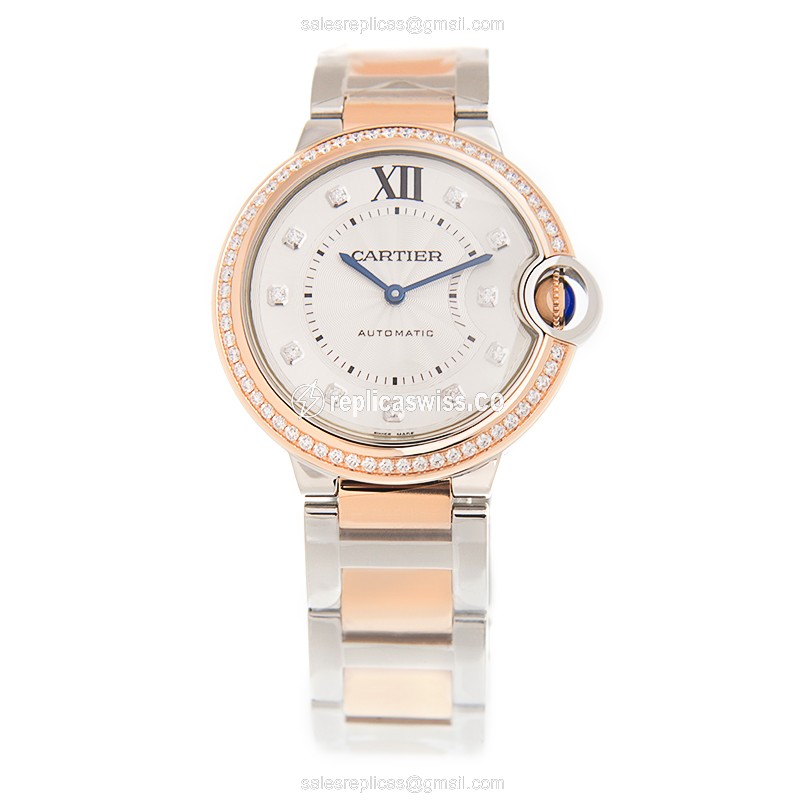 Cartier W3BB0004 BALLON BLEU Automatic 18kt Rose Magic & Diamond