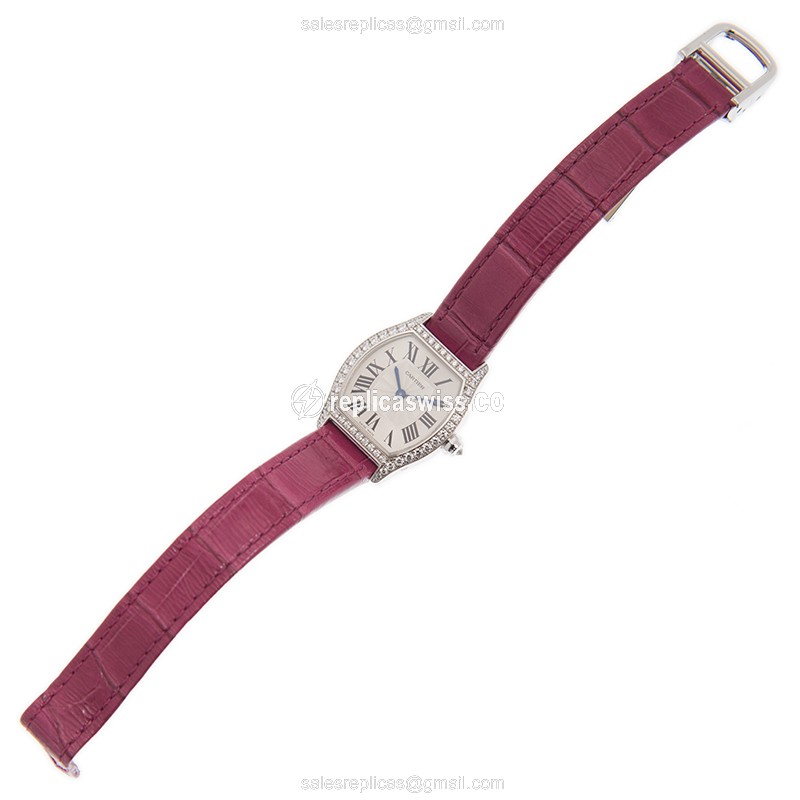Cartier WA501007 TORTUE Manual Wind 18kt White Gold