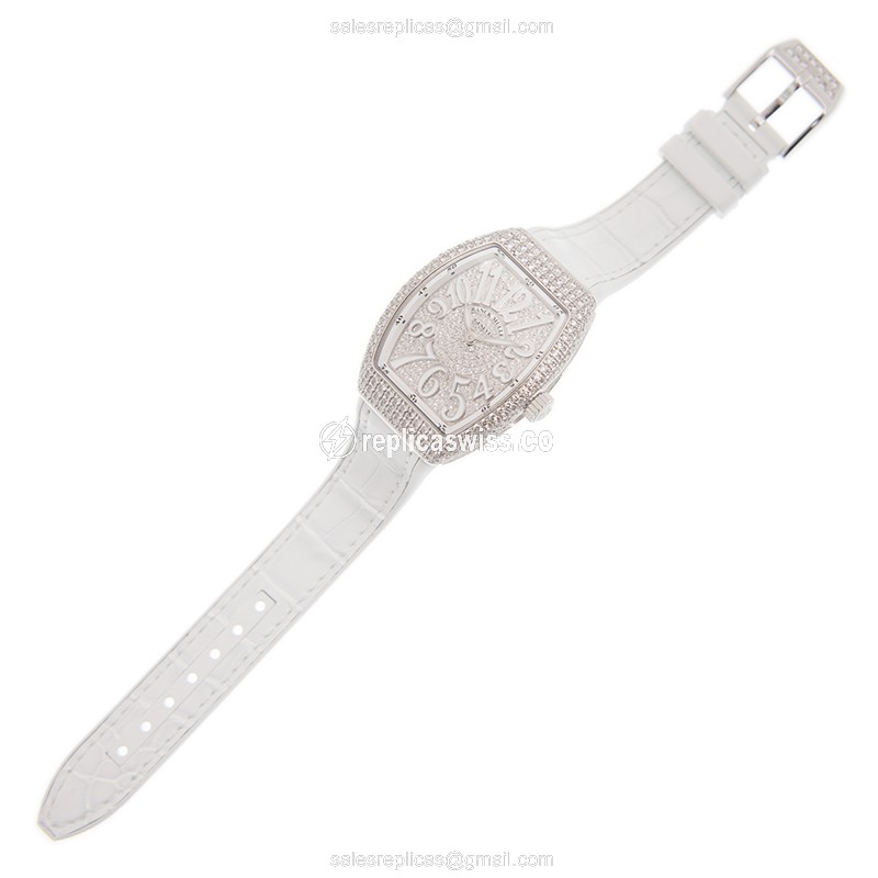 Franck Muller V 32 QZ D CD (OG.BC) VANGUARD Quartz 18kt White Gold & Diamond