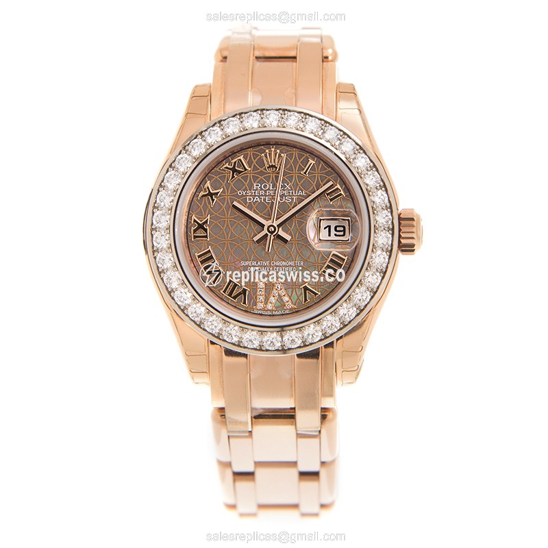 Rolex 80285NRWTLOTUSFLOVIDI OYSTER PERPETUAL Automatic 18kt Rose Gold & Diamonds