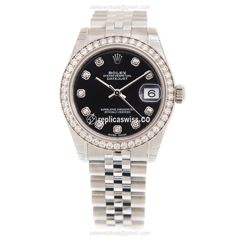 Rolex 178384GBK_J DATEJUST Automatic 18kt White Gold & Diamond & Steel