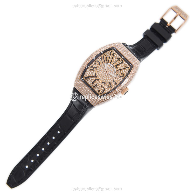 Franck Muller V 35 SC AT FO D CD (5N.NR) VANGUARD Automatic 18kt Rose Gold & Diamonds