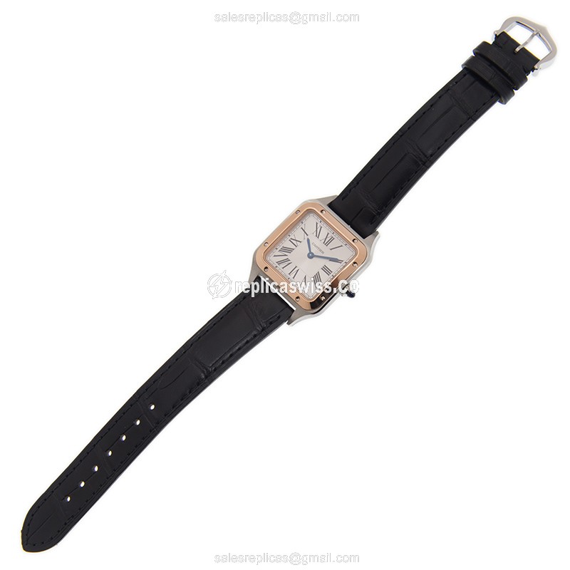 Cartier W2SA0012 SANTOS Quartz 18kt Rose Gold & Steel