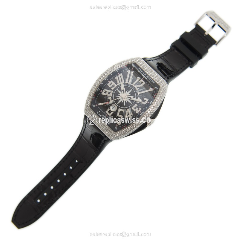 Franck Muller V 45 SC DT D NBR CD YACHTING (OG.NR) VANGUARD Automatic 18kt White Gold & Diamond