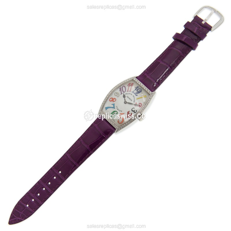 Franck Muller 5852 M QZ COL DRM MOP D 1R (AC) CINTREE CURVEX Quartz Stainless Steel & Diamonds