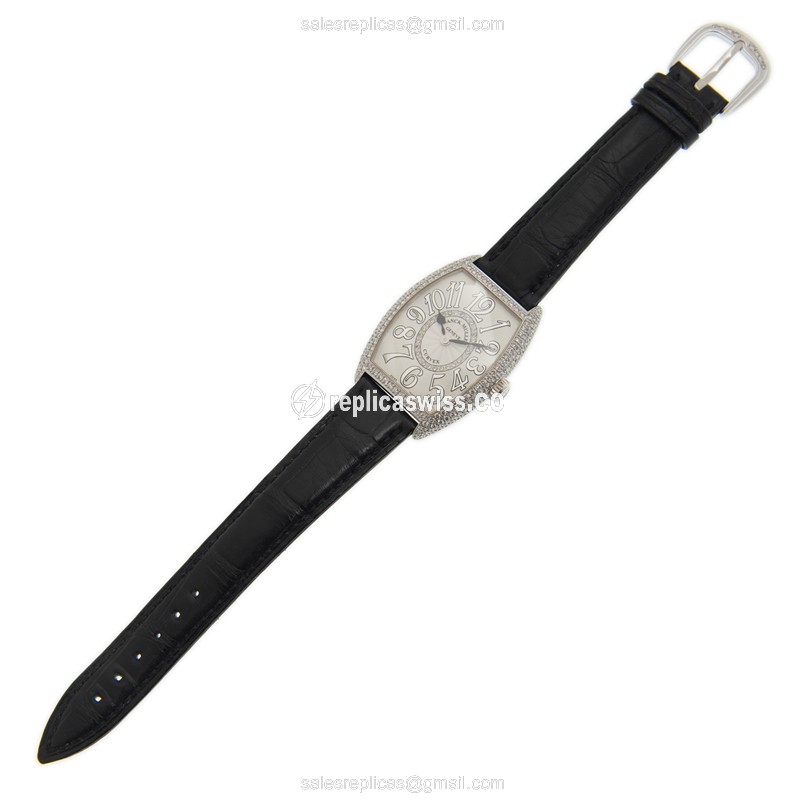 Franck Muller 7502 QZ REL D CD 1R (OG) CINTREE CURVEX Quartz 18kt White Gold & Diamond