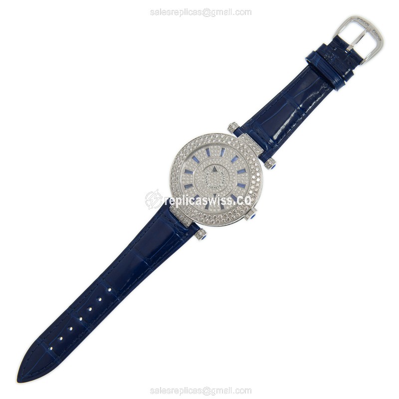 Franck Muller DM 42 D 1R CD (OG) - BLUE DOUBLE MYSTERY Automatic 18kt White Gold & Diamond