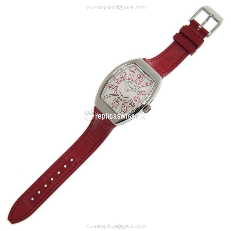 Franck Muller V 32 QZ (AC.RG) - WHITE VANGUARD Quartz Stainless Steel