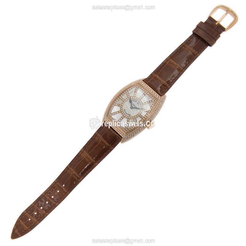 Franck Muller 7882 QZ SNR D CD (5N) CINTREE CURVEX Quartz 18kt Rose Gold & Diamonds
