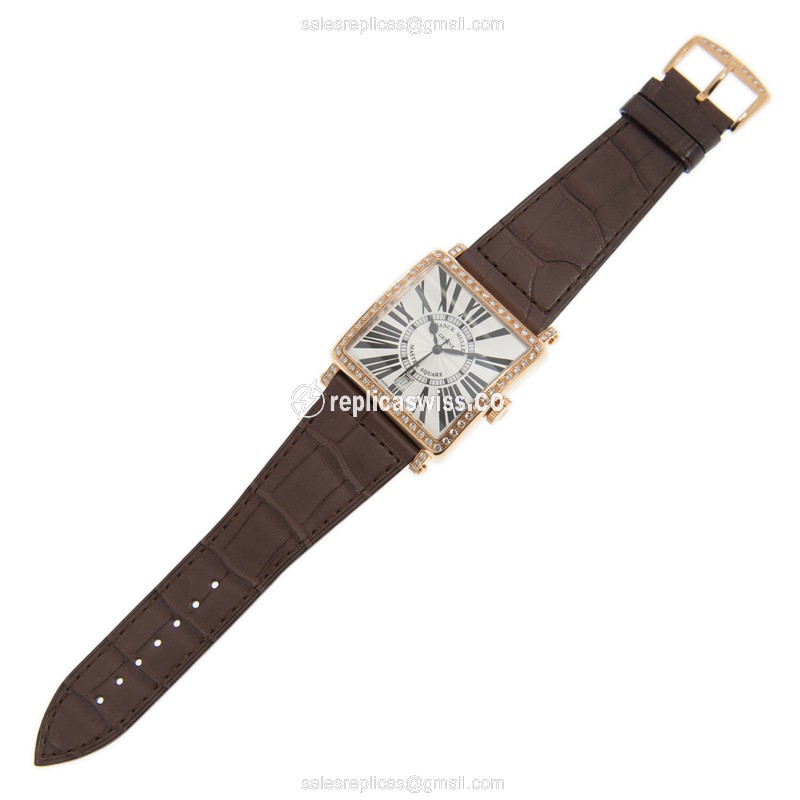 Franck Muller 6000 H SC DT R D 1R (5N) MASTER SQUARE Automatic 18kt Rose Gold & Diamonds